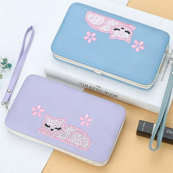 Masteelf Lavender PU Women’s Wallet Zipper Purse Compact Handbag for Cards Cash Storage and Organization