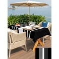 Abstract White Striped Rectangle Outdoor Tablecloth with Umbrella Hole ...