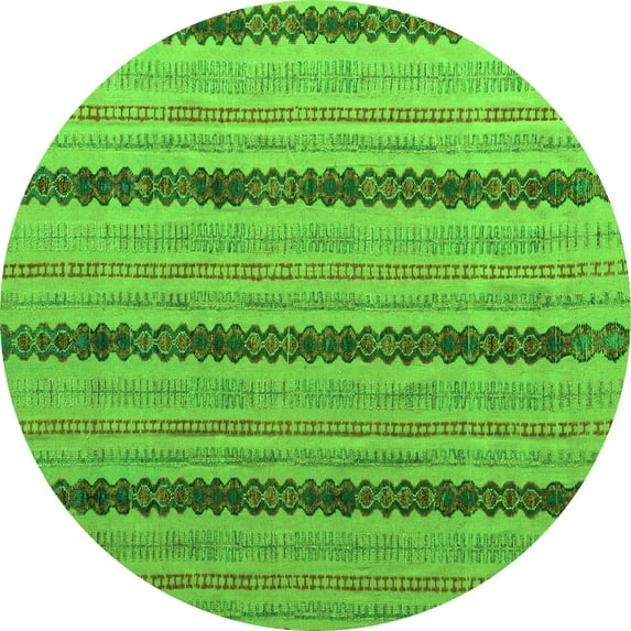 Ahgly Company Indoor Round Abstract Green Modern Area Rugs, 5' Round