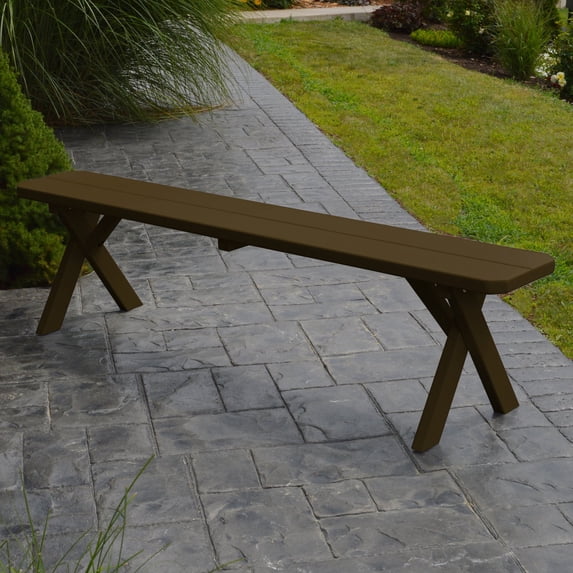 A & L Furniture Yellow Pine Cross Legged Picnic Table with 2 Benches