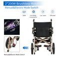 thumbnail image 3 of 33lbs Brushless Motor Light Electric Wheelchair, Ultra Light Electric Wheelchair, 400W Intelligent Brake Power wheelchairs, Folding Electric Wheelchair for Adults, Only 33 lbs, Gold Black, 3 of 9
