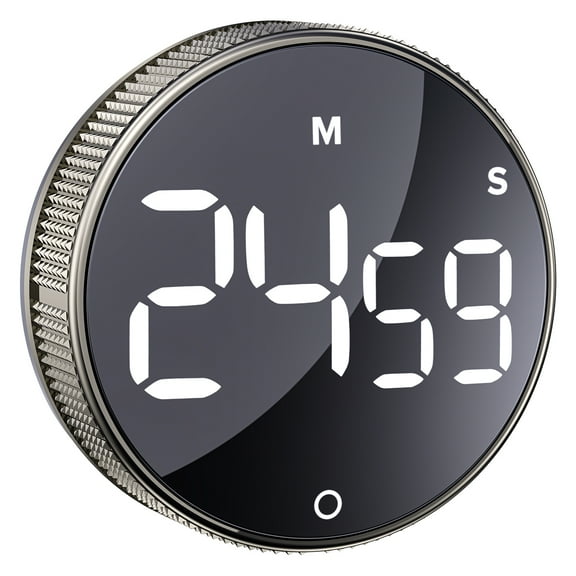 BlueSnail Kitchen Timer with LED Digital Display Smart Efficana for Home Classroom Gym Office, Volume and Brightness Adjustable Productivity Timer (Guncolor)