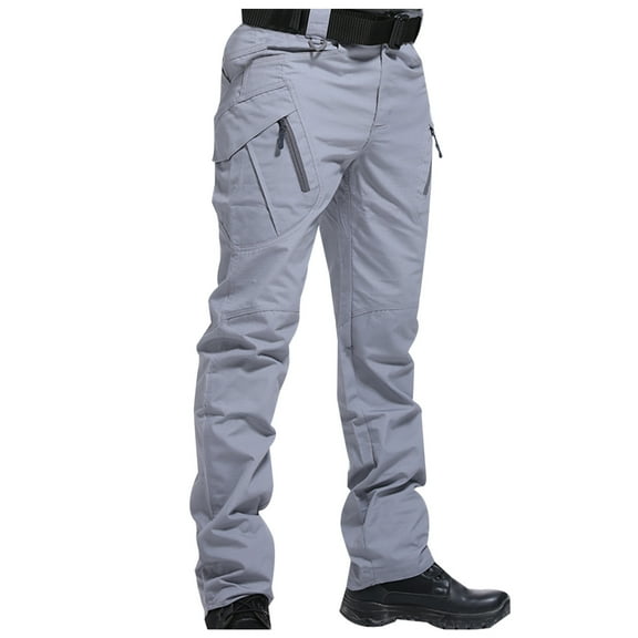 Caveitl Mens Pants Casual,Men's Assault Pants Multi Pocket Outdoor Sports Pants Cargo Pants Pants Trousers Gray