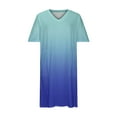 thumbnail image 4 of Brnmxoke Women's Plus Size Casual Midi Dresses Tie Dye Print Short Sleeve T Shirt Dress Gradient Color Knee Length Dress with Pockets 2025 Multicolor,L, 4 of 5