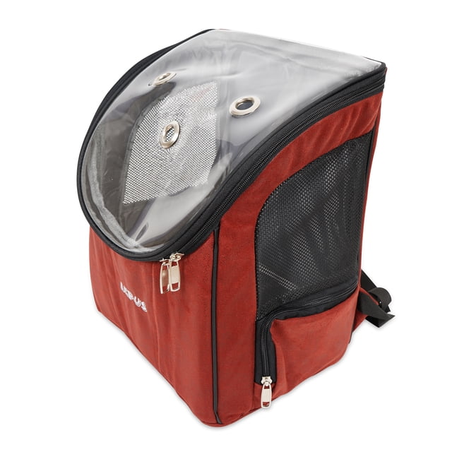 Sac à Dos pour Chien et Chat Approuvé par les Compagnies Aériennes pour Petits Chiens - Imperméable, Résistant aux Taches, Sac à Dos de Randonnée pour Chien avec Couverture en Maille, Ceinture - Cuir Bourgogne