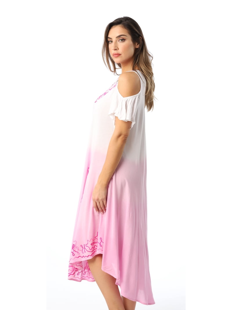 Riviera Sun Womens Cold Shoulder Ombre Tie-Dye Sundress Lightweight Casual Beach Dress & Swimsuit Cover-Up (Pink / White, Large) - Walmart.com Riviera Sun Womens Cold Shoulder Ombre Tie-Dye Sundress Lightweight Casual Beach Dress & Swimsuit Cover-Up (Pink / White, Large) - Walmart.com