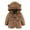Coffee, variant on lnmuld Kids Coats Adorable Bear Ears Hooded Jacket for Boys Cozy Winter Outerwear with Front Zipper Solid Color Size:12-18 Months