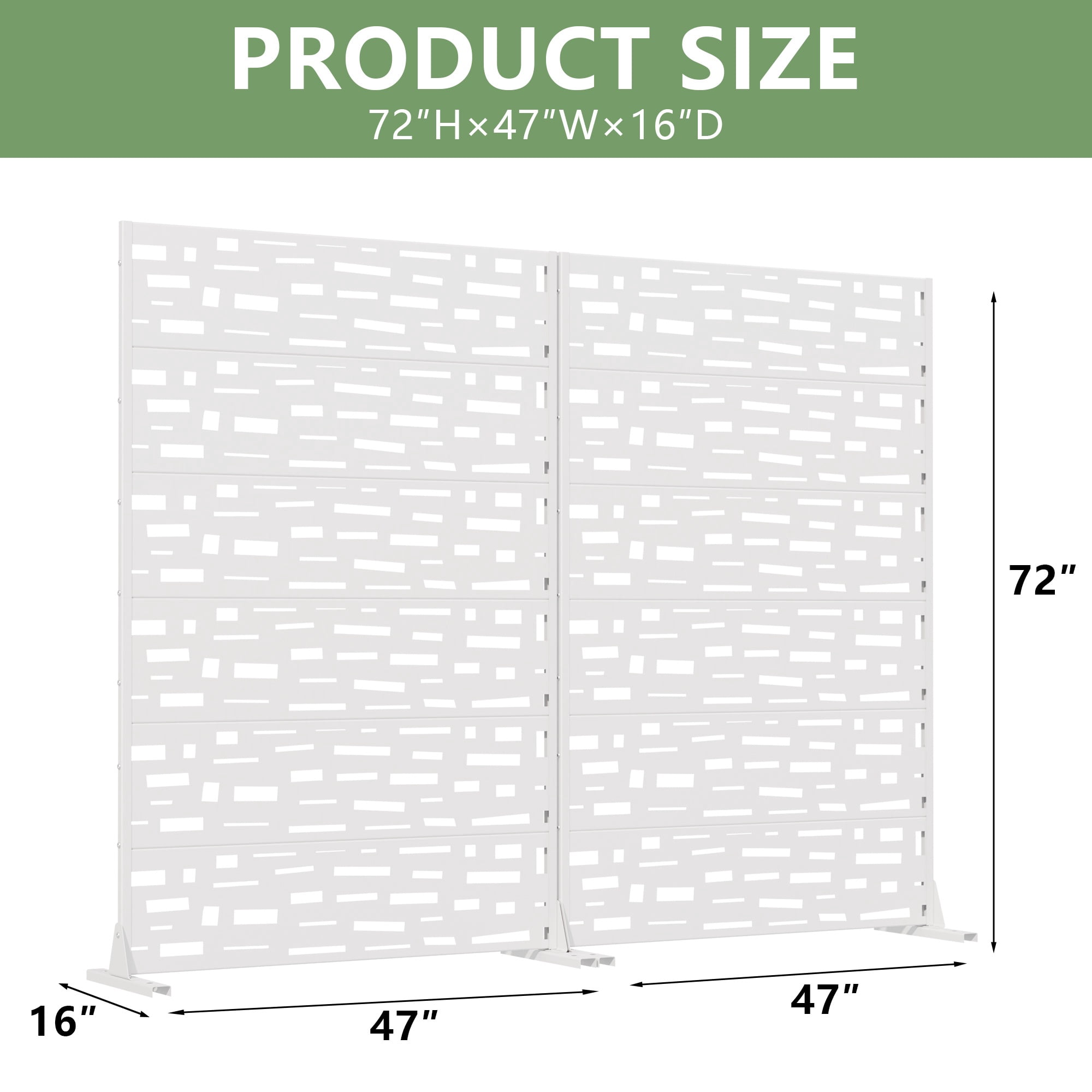 Privacy Metal Screen Fence Panel Horizontal Stripe Pattern