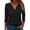 Black, variant on 3/4 Length Sleeve Womens Tops Spring Summer V Neck Plain Casual Blouse Office Work Shirts Solid Basic Tee Tops