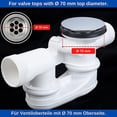 thumbnail image 4 of Bouchon de Bain, 70 Mm, avec Double Joint, Hauteur Réglable, Universel, 4 of 5