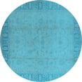 thumbnail image 1 of Ahgly Company Indoor Round Oriental Light Blue Traditional Area Rugs, 5' Round, 1 of 4