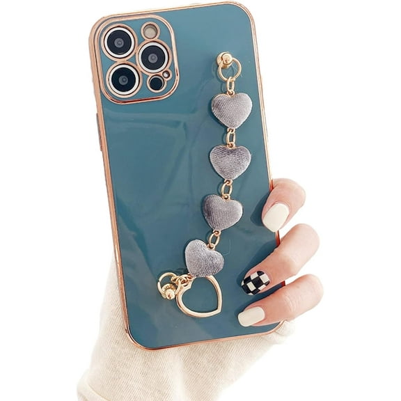 Fashion Bracelet Case for iPhone 13 Pro Max 12 11 X XR XS SE Mini 7 8 Plus, Shockproof Soft Silicone Back Cover(Dark Gray,X/XS)