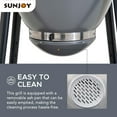 thumbnail image 6 of Sunjoy Group Egg-Shaped Charcoal Grill Ceramic Stainless Steel 20 Inch Kamado BBQ Smoker with Pizza Stone 46.22" x 25.75" x 46.46", 6 of 14