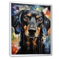 thumbnail image 2 of Designart "Delightful Dachshund II" Animals Dog Floater Framed Wall Decor, 2 of 5