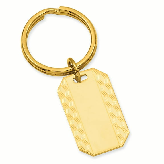 Gold-plated Kelly Waters Patterned Edge Key Ring GL8725