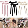 thumbnail image 3 of Pinzas para el pelo para mujer, cintas para el pelo, pasador, lazo a presión, accesorios para el pelo, regalo para niñas adolescentes (6 piezas negro+rosa+blanco roto), 3 of 4