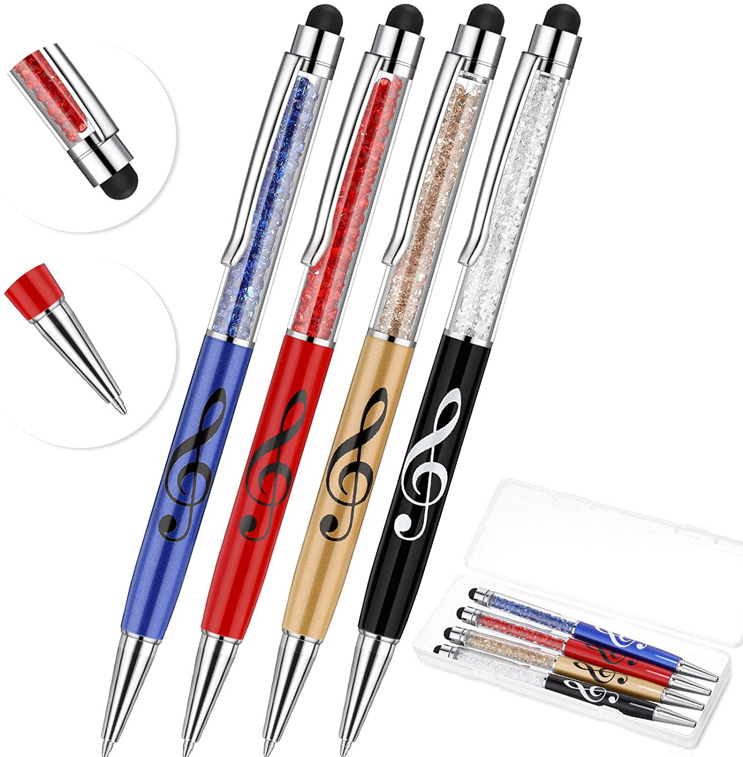 Snappy Ballpoint Pocket Pen Brand New Pens 2 Red & 2 Black 