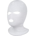 thumbnail image 3 of Unisex 3-Hole Knitted Ski Mask Full Face Mask Cover Neck Gaiter Winter Balaclava Warm Knit Beanie for Outdoor Sports (White), 3 of 4