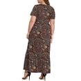 thumbnail image 2 of Mengpipi Women's Plus Size Casual Short Sleeve Crewneck Dress Flowy Tiered Loose Maxi Dress with Pockets 1X-5X, 2 of 13