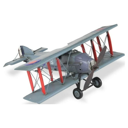 Contemporary Home Living 14" Gray and Blue 1916 Bristol F28 Fighter Plane Tabletop Decoration