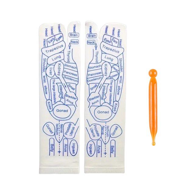 CSChome Acupoint Socks 1 Set Massage Mid-calf Serenity Steps Legible Foot Acupuncture Point Elastic Massage