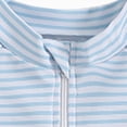 thumbnail image 5 of Kaprioy Toddler Baby Boys' 3-Piece Swimsuit Set Short Sleeve Solid Zipper-front Top Cartoon Print Swimming Trunks Bathing Suit Baby Rash Guard Swimwear with Sun Hat, 5 of 7