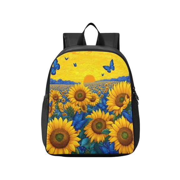Toddler Backpack Sunflowers in The Field Waterproof Lightweight Backpack Casual Mini Daypack for Daycare & Travel