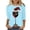 Light Blue, variant on Kaemgyyd Womens 3/4 Sleeve Tops Casual Loose Christmas Tee Cute Print Crew Neck Shirts for Women Fashion Clothing