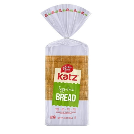 Katz Gluten Free Egg Free Bread |Gluten Free Dairy Free Nut Free Eggs Free Soy Free Kosher | (1 Pack 18.0 Ounce Each) Katz Gluten Free Egg Free Bread |Gluten Free Dairy Free Nut Free Eggs Free Soy Free Kosher | (1 Pack 18.0 Ounce Each)