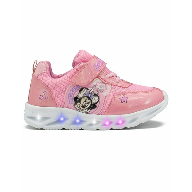 Tenis Tropicana Con Luces Para Niña Minnie Mouse Ligeros rosa