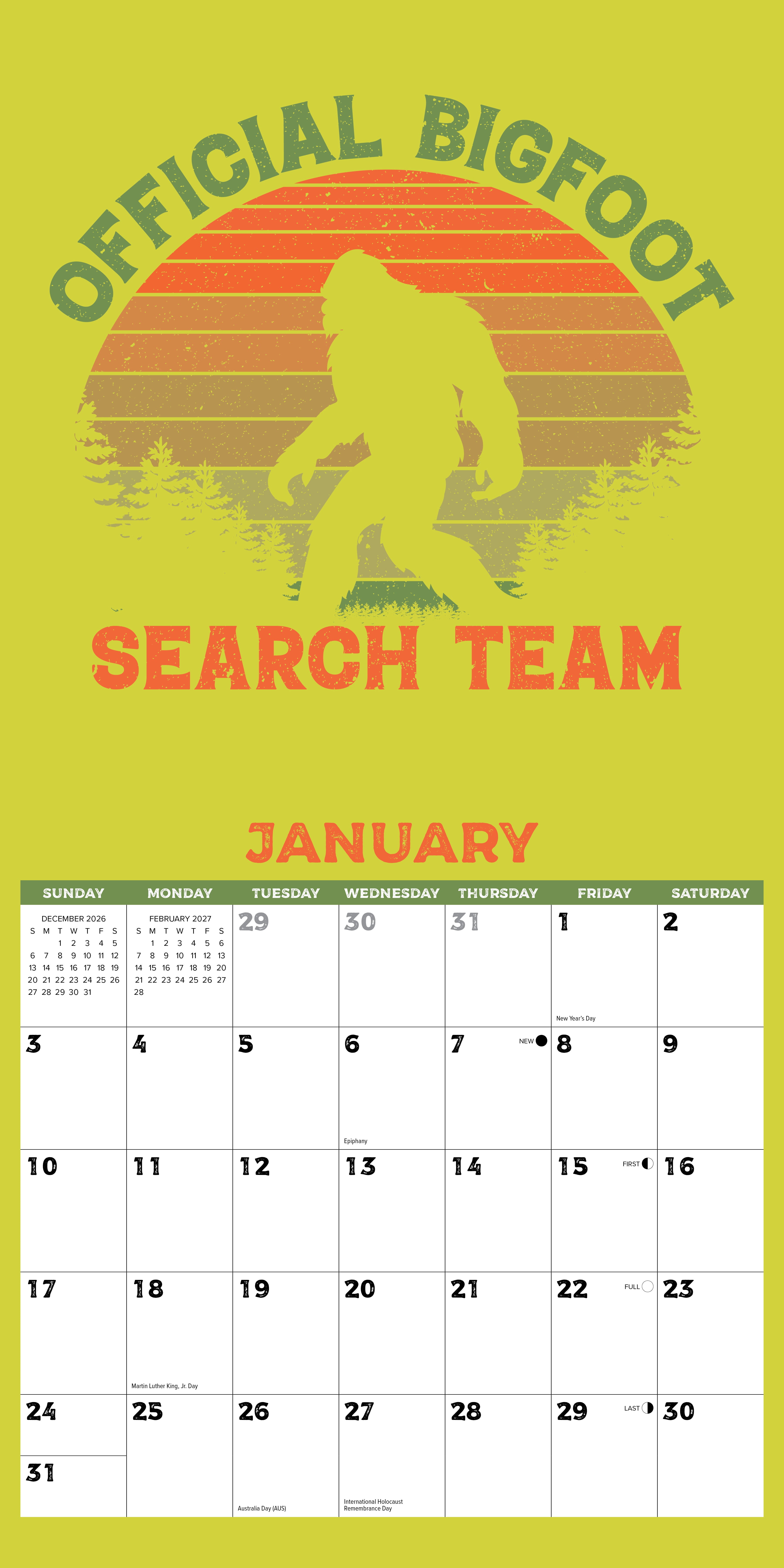 Willow Creek Press, Bigfoot 2027 Wall Calendar