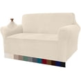 thumbnail image 1 of Beige Square Modern Sofa Cover, Jacquard, Elastic, for Living Room, Ideal as Protection Against Dogs and Pets, 1 of 5