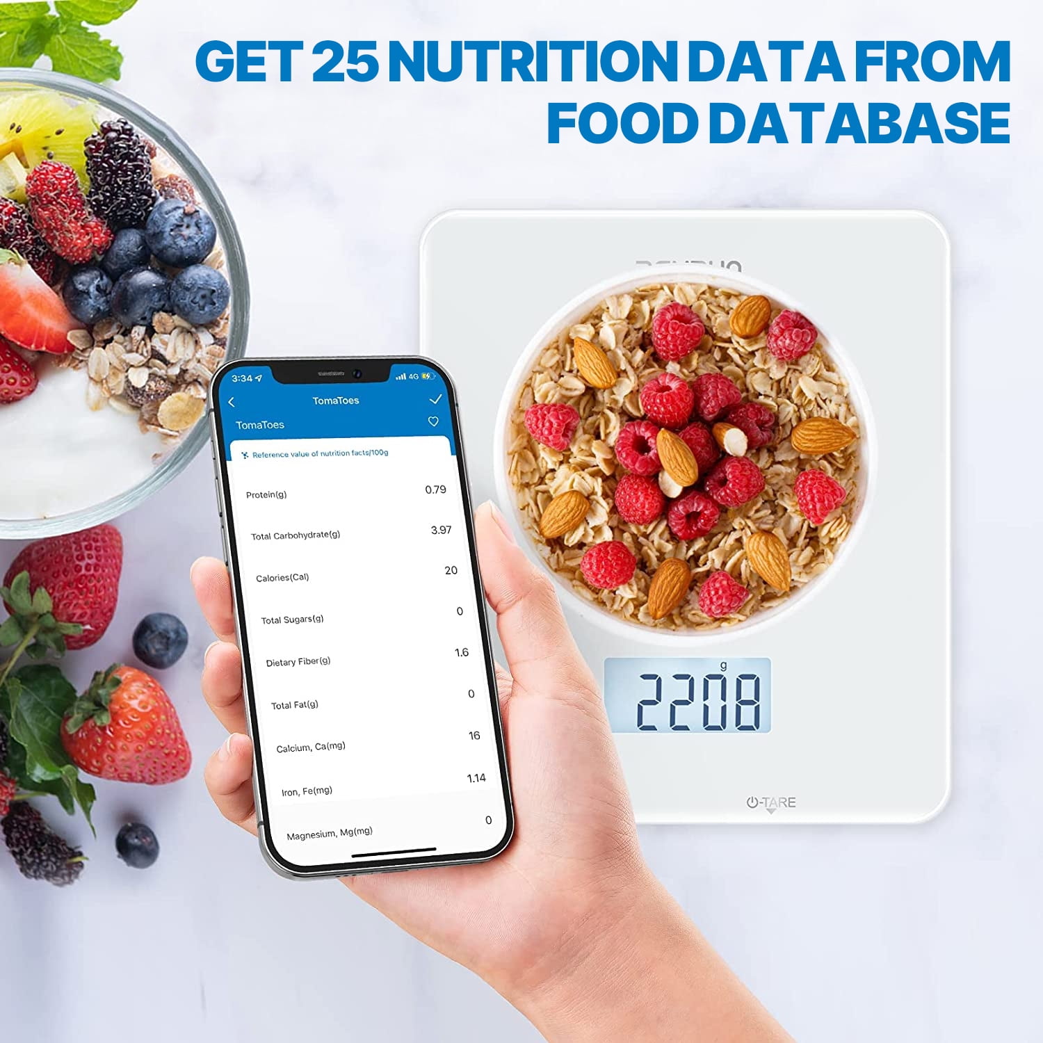 RENPHO Bluetooth Food Scale with App, White photo 4