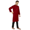 thumbnail image 2 of Atasi Indian Solid Kurta Pajama Set For MensÂ&nbsp;Mandarin Collar Casual Long-Wear Kurta, 2 of 7