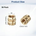 thumbnail image 3 of Uxcell 50-Pack Threaded Inserts - M4 x 6mm Brass Heat Set Insert Nuts 6mm OD, 3 of 6