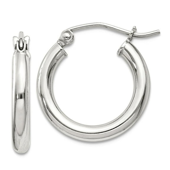 925 Sterling Silver 2.5mm Round Hoop Earrings 19x17mm Wide 2.5mm Thick Hoop Earring for Women