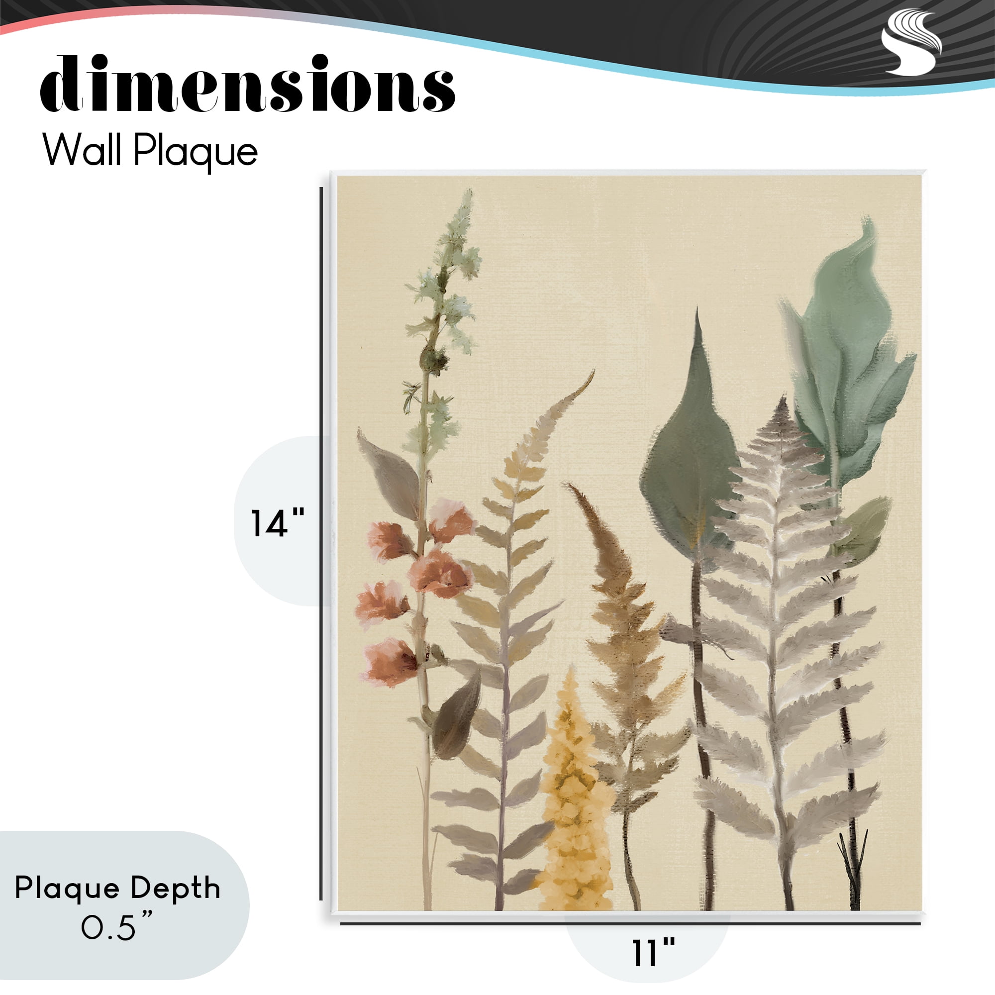 Stupell Industries Fall Botanicals Forest Ferns Wall Plaque Art, design by Elizabeth Medley