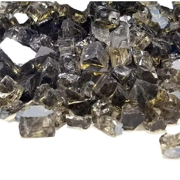 (40 Pounds) 1/2 inch Premium Bronze Reflective Bulk Fire Glass, Tempered For Fire Pit & Fireplace (Bronze)