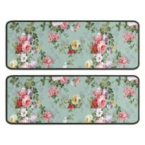 Kitchen Rugs Sets Of 2,Pioneer Flower Floral Print Pattern Anti Fatigue Kitchen Mat Rugs Non Slip Washable,Decorative Kitchen Floor Mats for Kitchen,Sink,Laundry,17"x47" 17"x47"