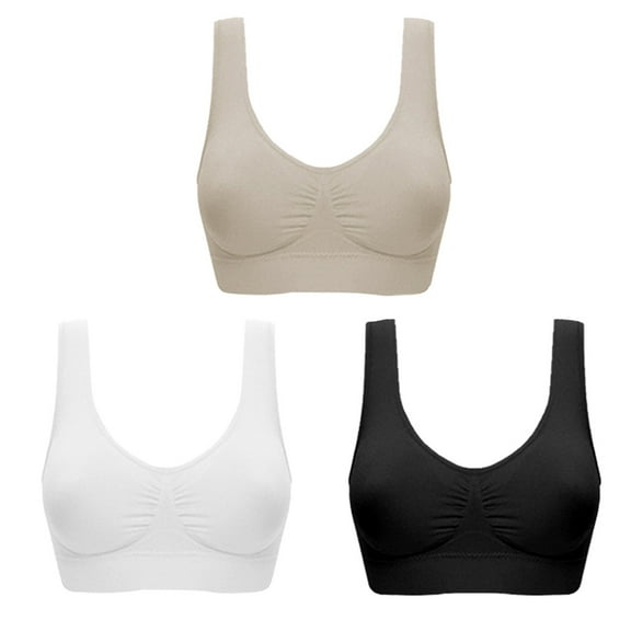 Raindrops 3Pcs Support Bras for Women Seamless Design Full Coverage for Aerobics Gym