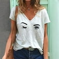 thumbnail image 1 of T-Shirt à Col en V d'Été Décontracté pour Femmes, Imprimé, à Manches Courtes, 1 of 3
