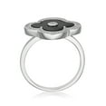 thumbnail image 2 of Black Onyx Flower Ring in 925 Sterling Silver with Rhodium Plating Size 8 by Lavari Jewelers, 2 of 3