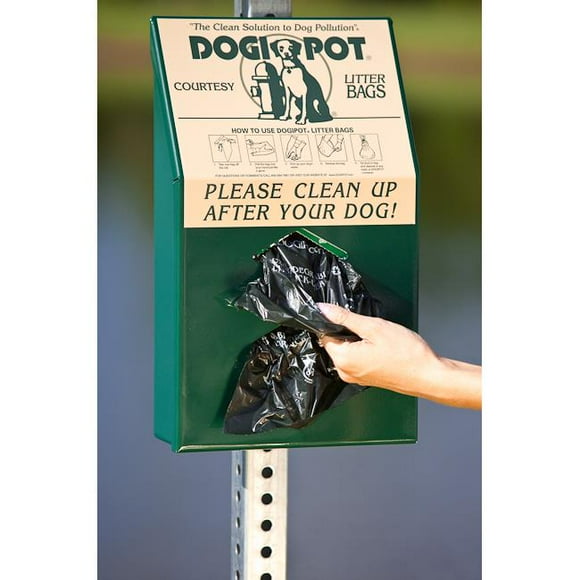 Dogipot Distributeur de Sacs Junior en Aluminium, Vert Forêt