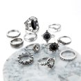 thumbnail image 4 of Set Anillos Anillos Stack Above Silver Vintage Azul 12pcs/Set Bohemian Women Rings, 4 of 7
