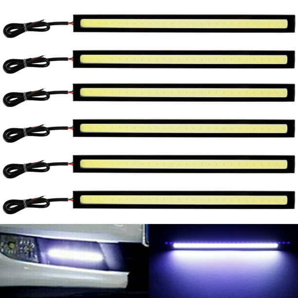 Lot de 6 bandes lumineuses LED pour voiture 6,69 pouces DRL bande lumineuse LED  pour voiture 12 V 6000 K lumière de conduite blanche 