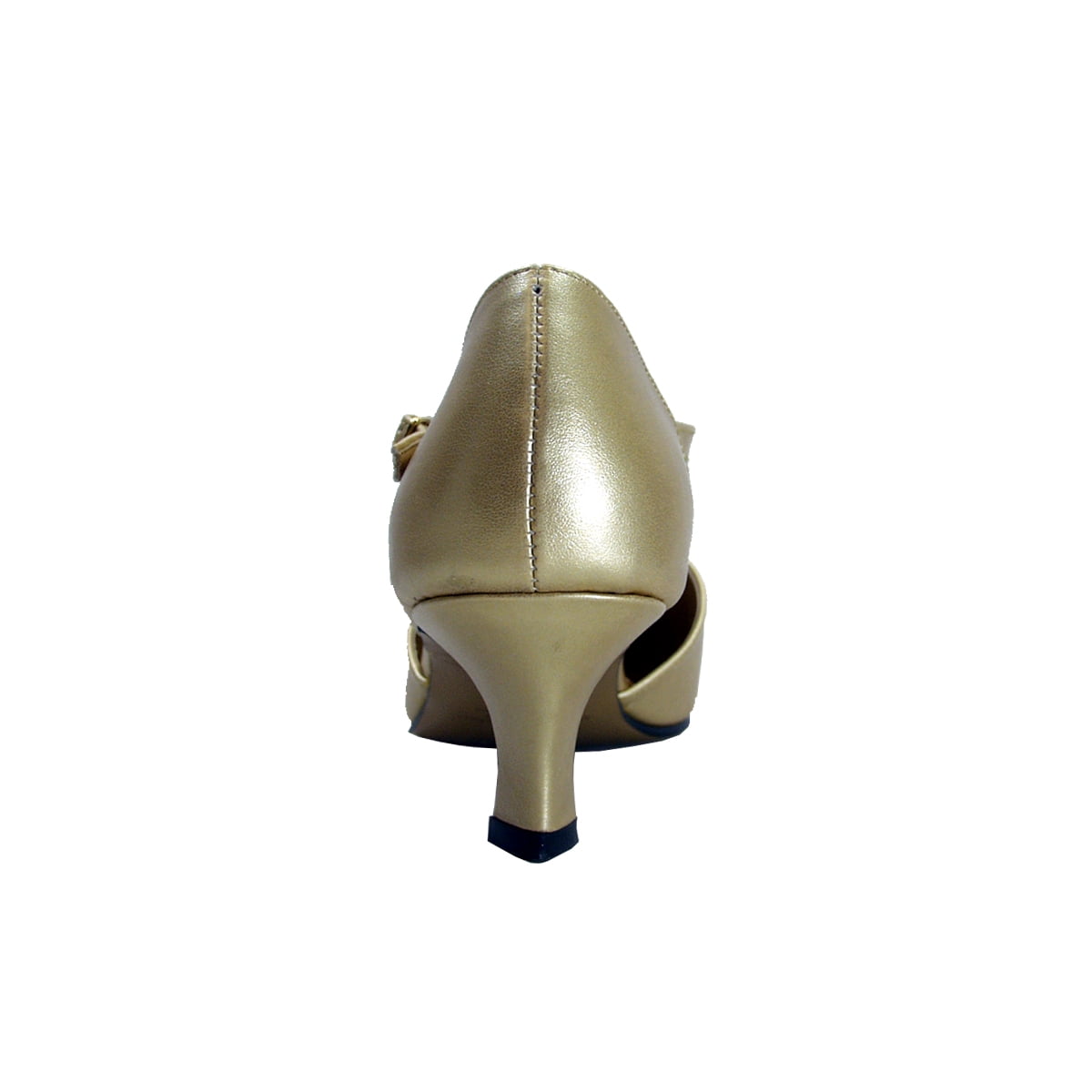FLORAL Maribel Women's Wide Width Rhinestone Accent T-Strap Heels (GOLD) 8.5