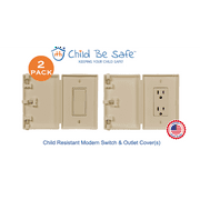 Child Be Safe (2-Pack) Child & Pet Proof Rocker Switch & Outlet Covers, Ivory