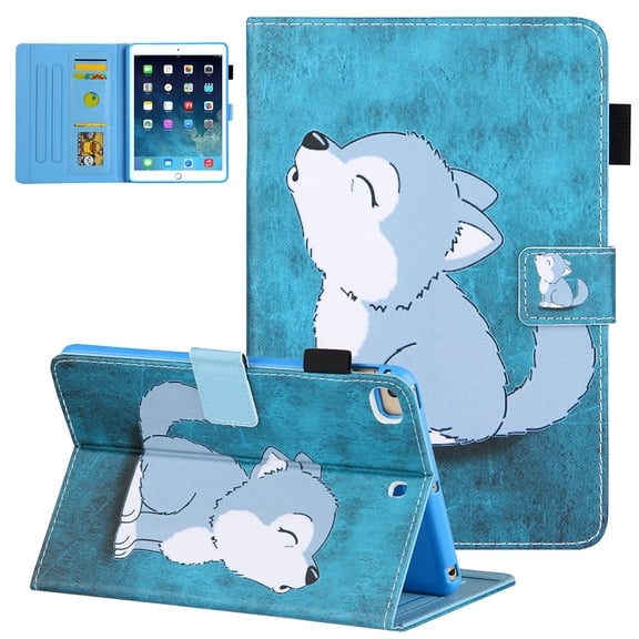 iPad Mini 5 Case, Mini iPad Case 4th Gen, iPad Mini 1 2 3 Case, Allytech PU Leather Flip Stand Auto Sleep Wake Pencil Holder Protection Case Cover for Apple iPad Mini 1 2 3 4 5, Wolf