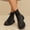 Black-A, variant on Womens Platform Combat Boots Lace Up Side Zipper Ankle Boots Lightweight Flexible Non Slip Outsole Comfort for Street,Daily Wear