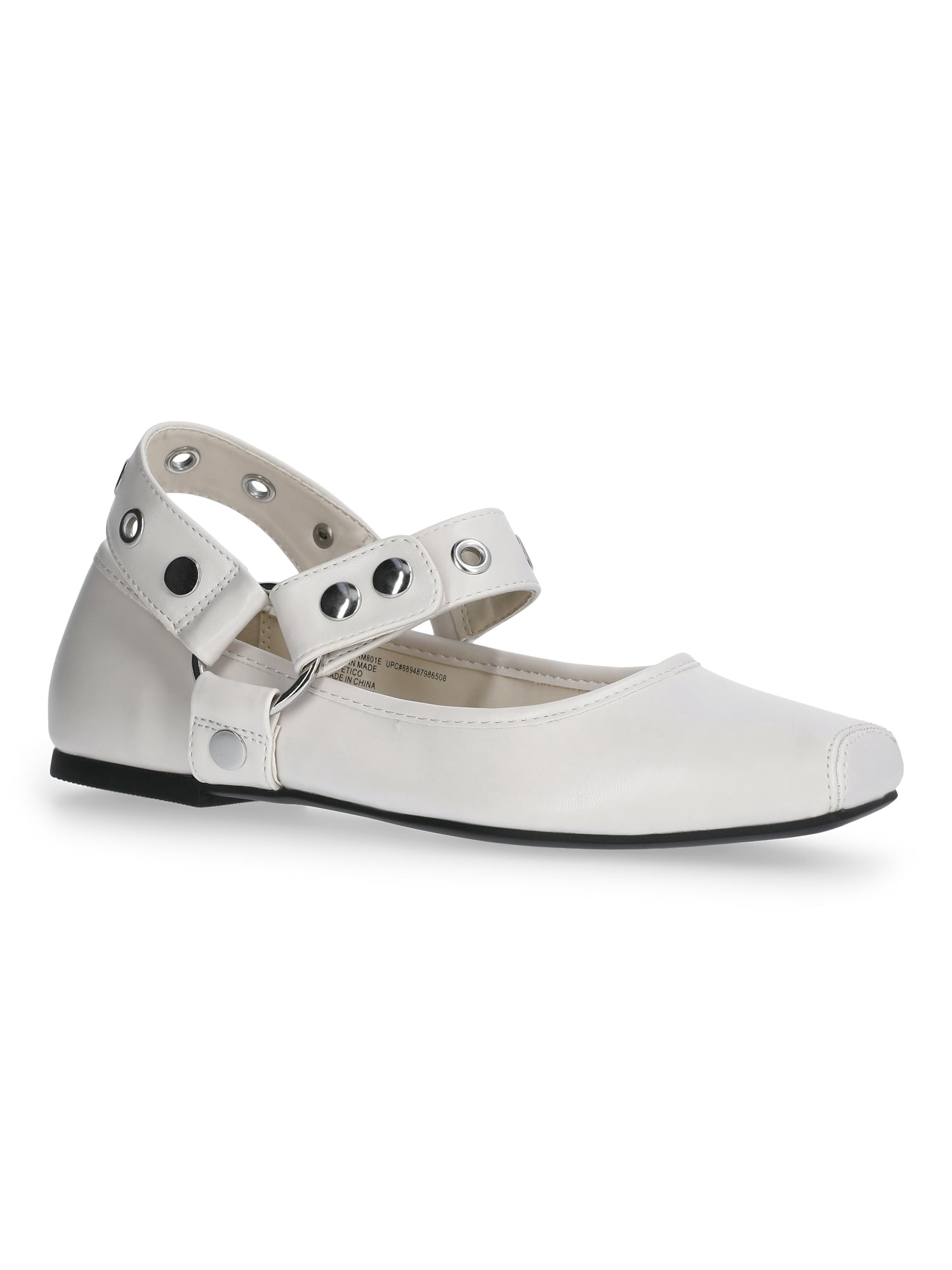 Scoop Women's Faux Leather Moto Maryjane Flats